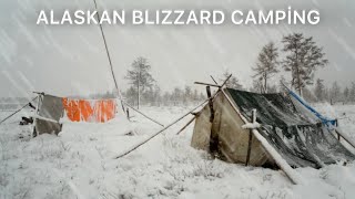 Extreme Winter Cold Camping in Alaska 46CWINTER STORM  Snow Tent Camping Solo [upl. by Nirro]