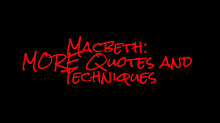 MORE Macbeth quotes  techniques AQA gcse revision [upl. by Nickola]