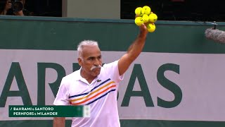 FUNNIEST Tennis Match EVER You Wont Stop Laughing Mansour Bahrami Trick Shots [upl. by Allerbag206]