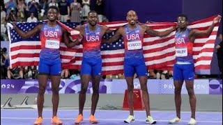 US men set Olympic record women set American record to sweep 4x400 relays [upl. by Swisher671]