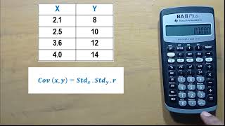 Covariance in TI BA ii Plus financial Calculator [upl. by Ruford]