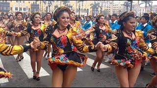 Chicas baile Saya Caporales 2019 Lima Perú Virgen de la Candelaria  Copacabana [upl. by Halilahk]