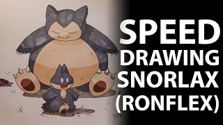 SPEED DRAWING SNORLAX RONFLEX [upl. by Tay106]