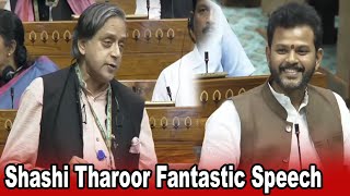 Shashi Tharoor Fantastic Speech in Parliament  Ram Mohan Naidu  Lok Sabha  YOYO Kannada News [upl. by Nylesaj644]