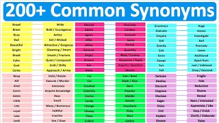 Synonyms Learn 200 Common Synonyms  Improve English Vocabulary [upl. by Coralie]