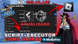 Como Baixar e Colocar SCRIPT no Blox Fruits CELULARMOBILE  Instalar Executor RobloxUsar Script [upl. by Auqinal]