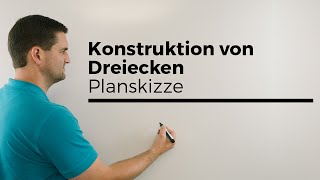 Planskizze zur Konstruktion von Dreiecken Geometrie  Mathe by Daniel Jung [upl. by Idissac]