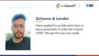 Education loan received from TheOfficialSBI under CSIS scheme  JanSamarth  Testimonial 220 [upl. by Weinhardt]