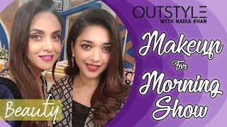 Nadia Khan Makeup Tutorial For Morning Show on Jago Pakistan Jago with Sanam Jung  Outstyle [upl. by Keviv905]