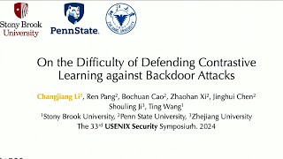 USENIX Security 24  On the Difficulty of Defending Contrastive Learning against Backdoor Attacks [upl. by Annoeik]