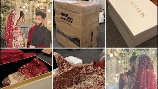 Unboxing of very Beautiful amp Expensive Bridal Lehnga  Unboxing of Beautiful Bridal suit [upl. by Dasie]