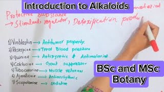 Introduction to alkaloidsPlant metabolismBsc and MSc botany [upl. by Nesaj846]