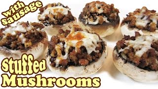 Sausage Stuffed Mushrooms Recipes  Button Mushrooms  AppetizersHors Doeuvres Ideas  HomeyCircle [upl. by Ahar]