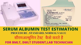 Albumin blood test  Serum Albumin test  Albumin test procedure  biochemistry test [upl. by Lukash]