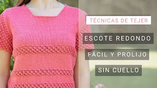 Tejer escote sin cuello💡 Ideas y Consejos de Lucila para Tejer Bien [upl. by Helen837]