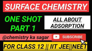 Surface Chemistry in One Shot  ADSORPTION  CLASS 12  IIT JEE  NEET [upl. by Esoranna889]