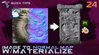 QUICK TIPS  Generate Normal Maps From Images With MATERIALIZE ft Midjourney amp Substance Painter [upl. by Haggar]