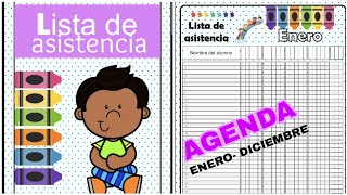 AGENDA DE LISTA DE ASISTENCIA ESCOLAR 20242025 INICIAL PRIMARIA Y SECUNDARIA EDITABLE PDF [upl. by Wildon]