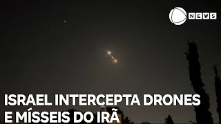 Domo de ferro interceptou drones e mísseis do Irã [upl. by Barvick]