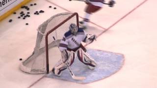 Lundqvist and Biron during pregame warmup at the Rangers  Senators hockey game [upl. by Nrubyar]