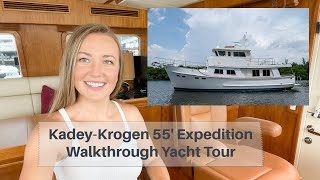 KadeyKrogen 55 Expedition Pilothouse Yacht Tour  Sara Fithian [upl. by Yalonda442]