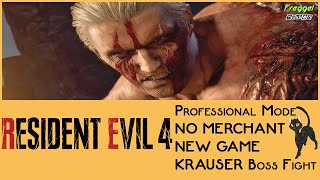 Resident Evil 4 Remake Professional Mode Krauser Boss Fight No Merchant [upl. by Eng]