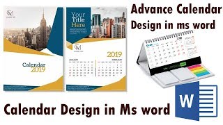 Make beautiful calendar Design in ms word in Hindi  awesome Calendar Design ms word  Part 2  word [upl. by Mccall981]