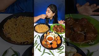 Spicy Noodles Spicy Manchurian Spicy Momos Eating Challenge  Indian Street Food Mukbang shorts [upl. by Boony]