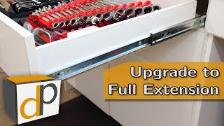 How To Upgrade Drawer Slides  Roller to Full Extension [upl. by Asiul]