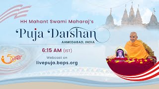 Mahant Swami Maharaj Morning Puja Darshan Ahmedabad India 23 Nov 2024 615 am [upl. by Nawor]