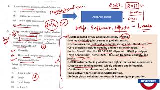 2020 2021 Polity PYQs in details  UPSC CSE 2024 [upl. by Ettevey]