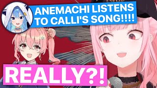 Anemachi Listens To Callis Song Hoshimachi Suisei amp Mori Calliope  Hololive Eng Subs [upl. by Elhsa]