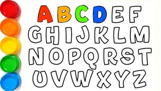 ABCDEFGHIJKLMNOPQRSTUVWXYZ  Easy Draw and Paint Alphabet A to Z AritriArts [upl. by Burroughs]