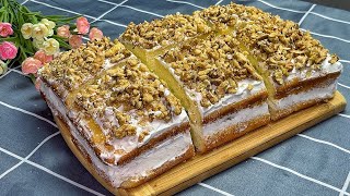 A juicy walnut cake that melts in your mouth The best cake Ive ever eaten [upl. by Retsim213]