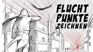 Perspektive zeichnen  Fluchtpunkt Tutorial  Drawinglikeasir [upl. by Ardnaz]