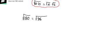 Akar dari 180 adalah [upl. by Atiruam]