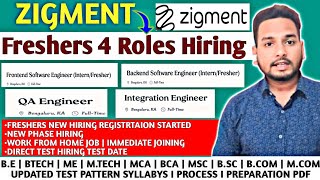 Zigment Official Hiring Announced  4 Roles Hiring  Jobsinterview  Offcampus Job  Urgent Hiring [upl. by Eicnahc401]