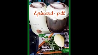 recette bébé n°5  Epinard pdt 4 mois au babycook [upl. by Assirrac]