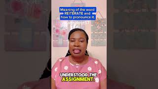 What is the meaning of reiterate and how do you pronounce it englishteacher shorts [upl. by Eenert969]