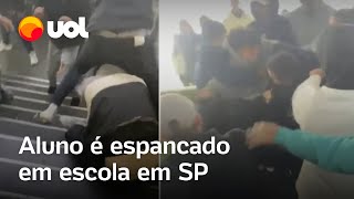 Aluno é espancado em escola em SP por causa de cigarro eletrônico diz pai [upl. by Amitak]