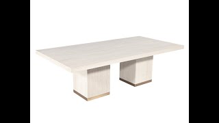 DS5244 Custom Modern Oak Dining Table in Bleached Finish and Brass Accents [upl. by Yesima]