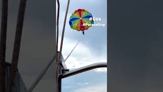 Goa Parasailing in Vagator Beach👌🏻❤️🏊🏻‍♂️ Goa Trip goa vagatorbeach watersports parasailing [upl. by Aicissej]