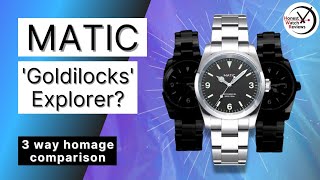 Matic Explorer Homage Watch Review  3 WAY COMPARISON HWR [upl. by Macdermot]