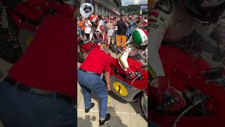 Giacomo Agostini on 3cylinder MV Agusta 500 GP parade lap start on Red Bull Ring 2021 goran2003 [upl. by Berardo]