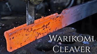 Knife making  Forging a Big Kitchen Knife using the Warikomi Technique [upl. by Odraleba930]