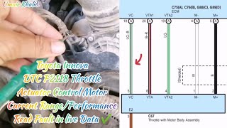 Toyota Innova DTC P2118Throttle Actuator Control Motor Current RangePerformance Find Fault liveData [upl. by Okram]