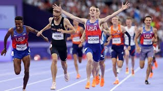 Cole Hocker Sets 1500 Meters Olympic Record In Shocking Upset Win Yared Nuguse Wins Bronze [upl. by Ezalb296]