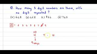 How many three digit numbers are there with no digit repeated [upl. by Delorenzo]