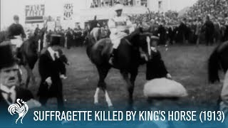 Emily Davison Suffragette Killed by Kings Horse at Derby 1913  British Pathé [upl. by Cedar104]