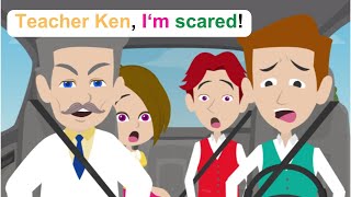 Dont drive fast teacher Ken  English Funny Animated Story  Ella English [upl. by Jelene]